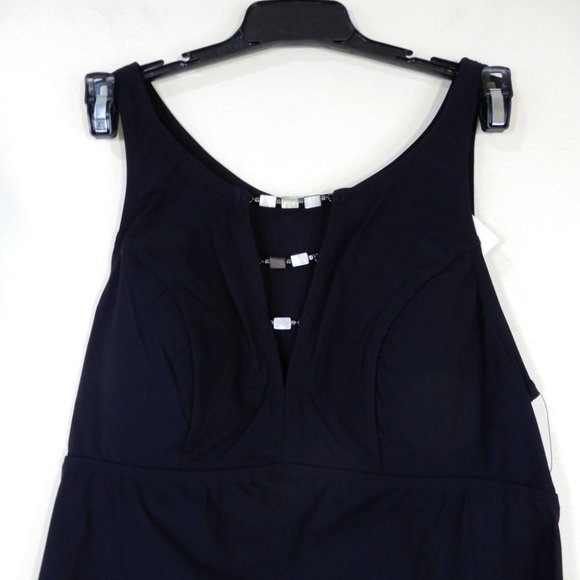 Amoressa by MIRACLESUIT Northern Lights Nova TANKINI TOP Size 8 Black NEW $142 - Picture 6 of 8